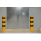 Bollard | steel tube  273 x 5 mm | yellow / black | For doweling | total height: 1500 mm | with welded steel cap